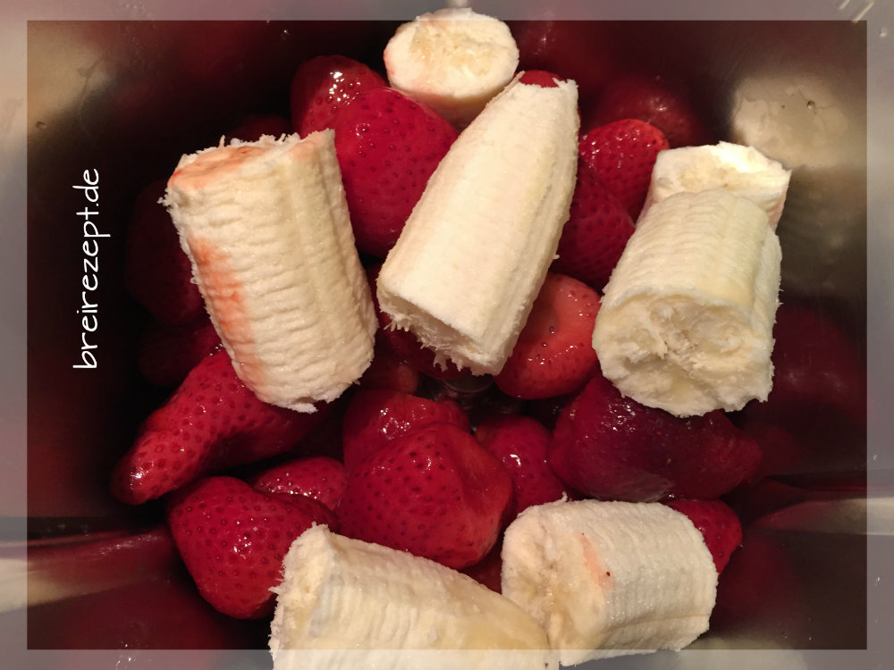 Erdbeere-Bananen-Brei nicht nur für Baby