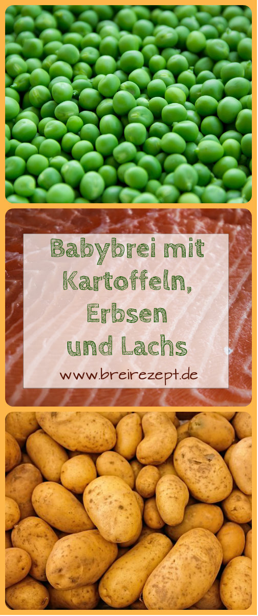 Babybrei mit Kartoffeln, Lachs und Erbsen