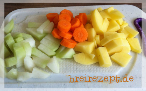 Breirezept Kohlrabi-Möhren-Brei mit Kartoffeln für Babys