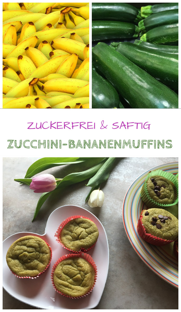 Zuckerfrei backen: Zucchini-Bananen-Muffins