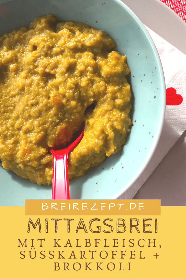 Babybrei mit Kalbfleisch, Brokkoli und Süßkartoffeln Babybrei mit Kalbfleisch, Brokkoli und Süßkartoffeln