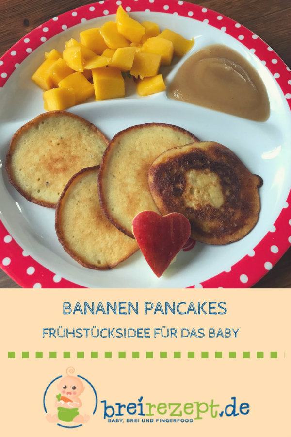 Bananen-Pancakes ohne Zucker für das Baby