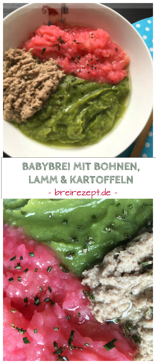 Bohnenbrei mit Lamm und Kartoffeln für das Baby Bohnenbrei mit Lamm und Kartoffeln für das Babyl