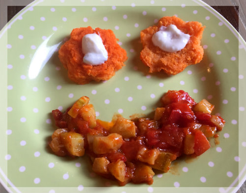 Polentaplätzchen mit Möhrensaft