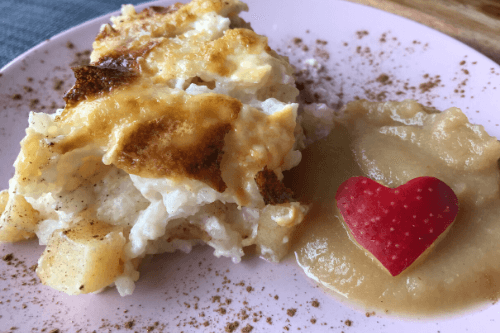 Milchreisauflauf mit Äpfeln milchreisauflauf