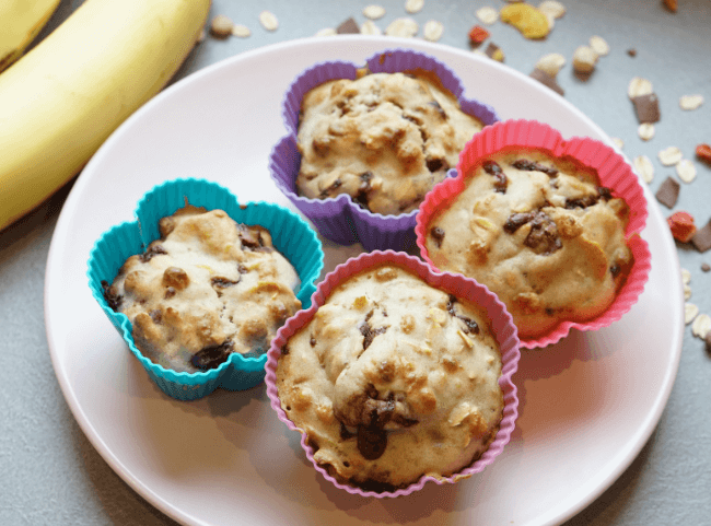 Müsli Muffins ohne Zucker und ohne Ei