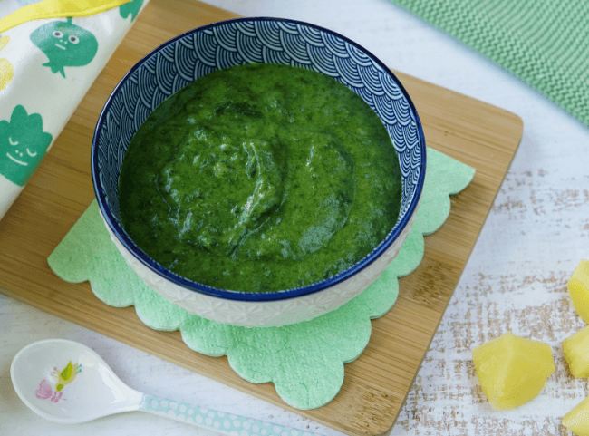 Babybrei mit Spinat, Kartoffeln und Putenfleisch