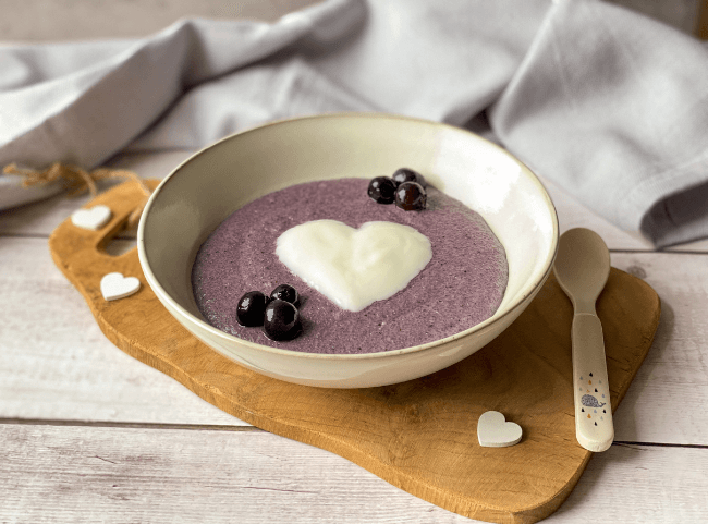 Rezept für Griessbrei mit Heidelbeeren für das Baby