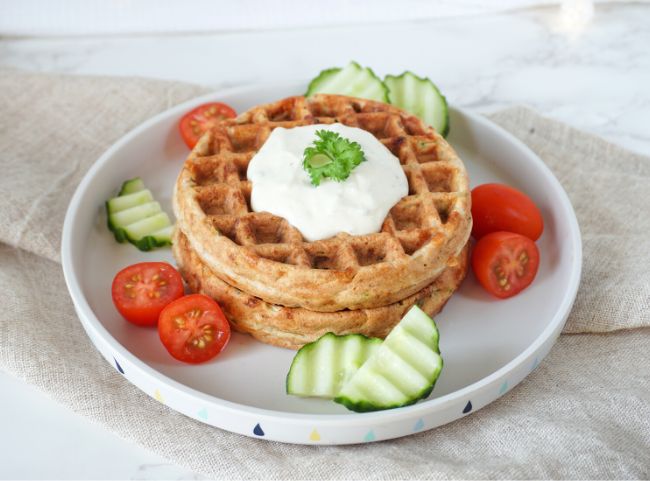 Rezept für herzhafte Waffeln mit Zucchini (baby-tauglich)