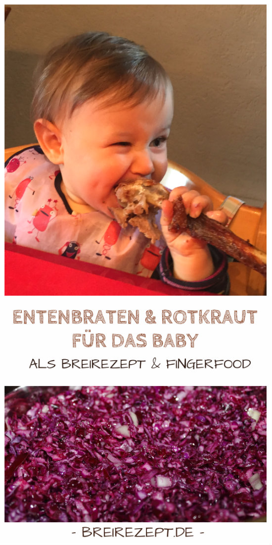 Entenbraten und Rotkraut für das Baby