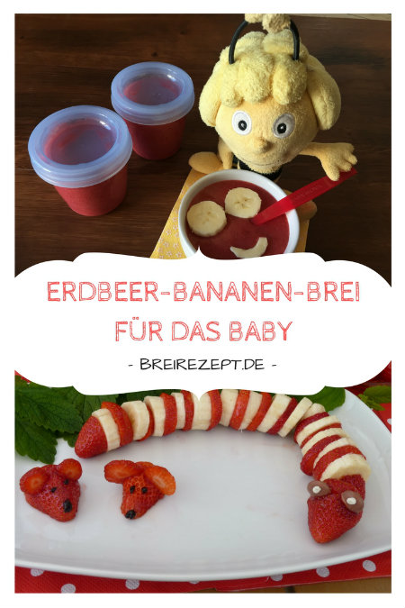 Babybrei mit Erdbeere und Banane Babybrei mit Erdbeere und Banane /><br><div class=