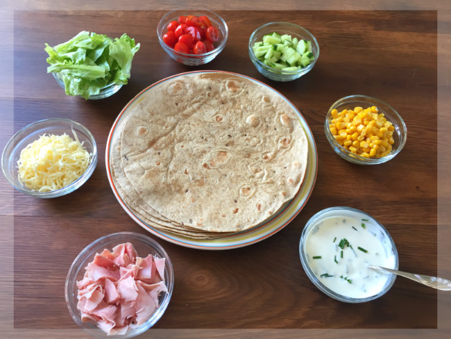 Käse-Schinken-Wraps selber machen Käse-Schinken-Wraps selber machen