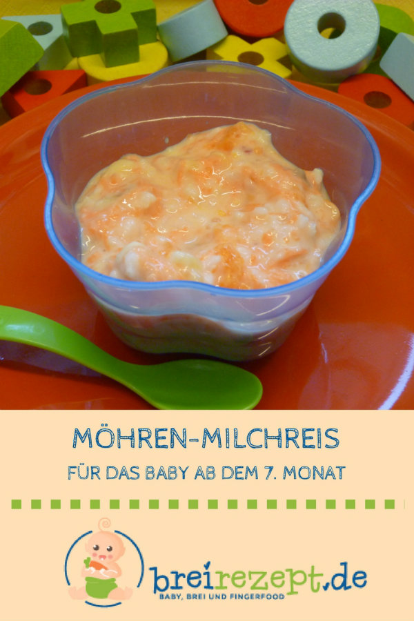Möhren-Milchreis als herzhafter Abendbrei für Babys