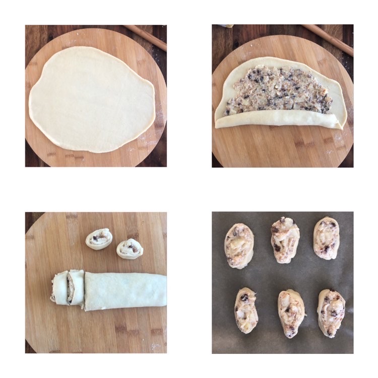 Nuss-Apfel-Schnecken für Baby backen Nuss-Apfel-Schnecken für Baby backen