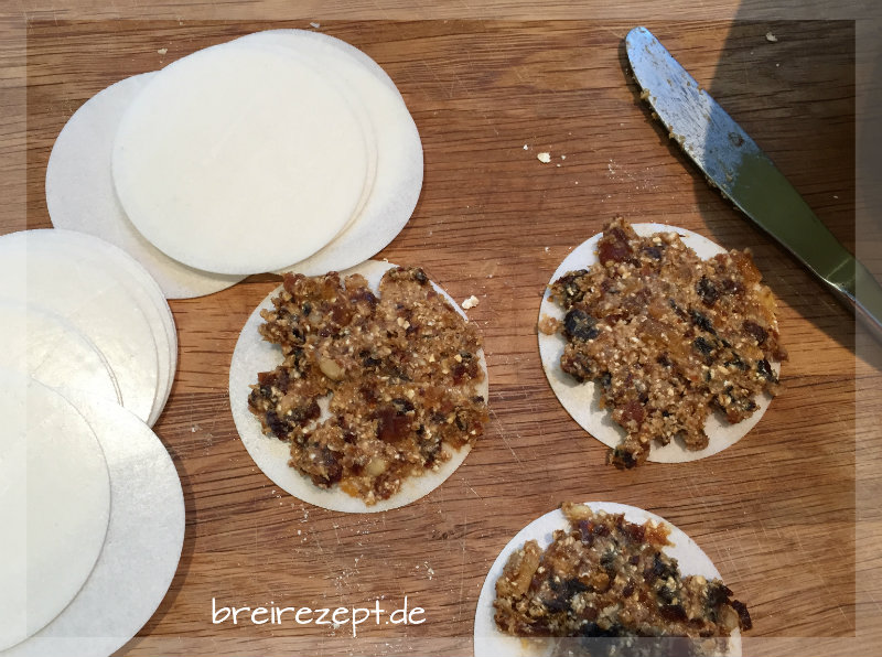 Oblaten mit Früchten für das Baby Oblaten mit Früchten für das Baby