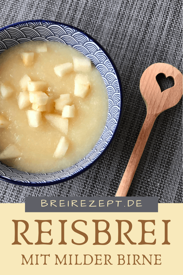 Reisbrei mit Birne für das Baby Reisbrei mit Birne für das Baby