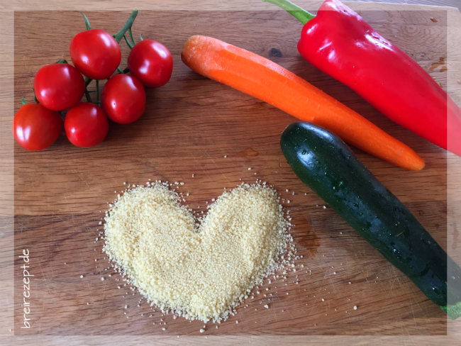 Zutaten für Couscous-Salat mit Tomaten